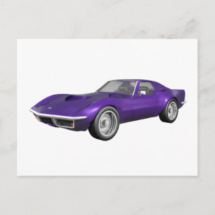 1970 Corvette Sports Car: Purple Finish: Postcard