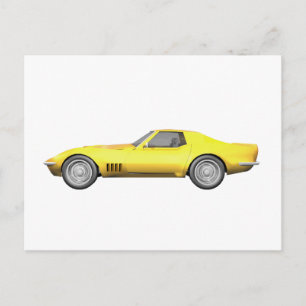 1970 Corvette Sports Car: Yellow Finish Postcard