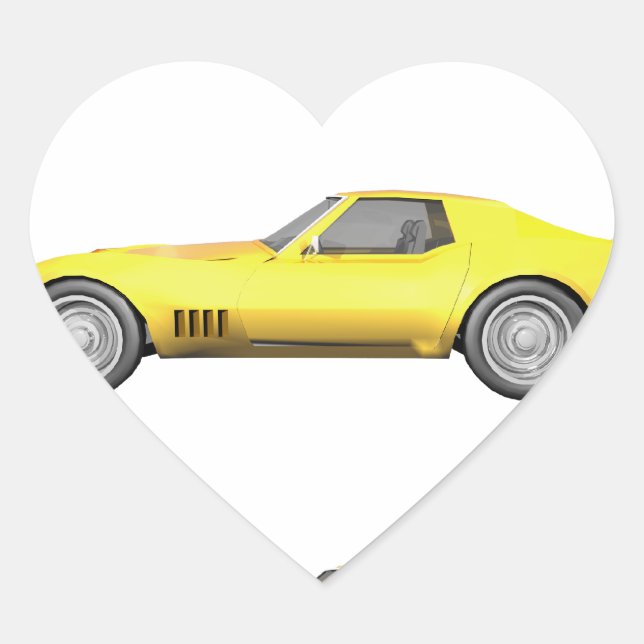 1970 Corvette: Yellow Finish: Heart Sticker (Front)