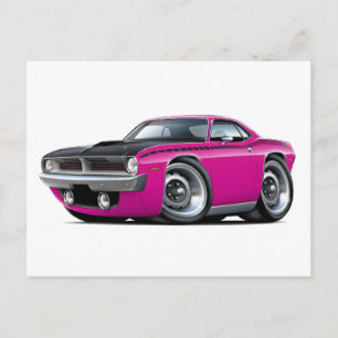 1970 Cuda AAR Pink Car Postcard