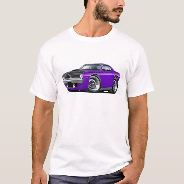 1970 Cuda AAR Purple Car T-Shirt (Front)
