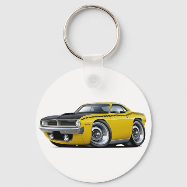 1970 Cuda AAR Yellow Car Key Ring (Front)