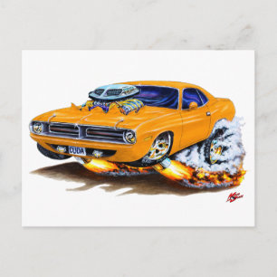 1970 Cuda Orange Car Postcard