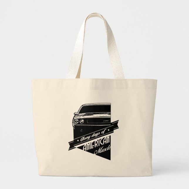 1970 Dodge Challenger American Glory Large Tote Bag (Front)