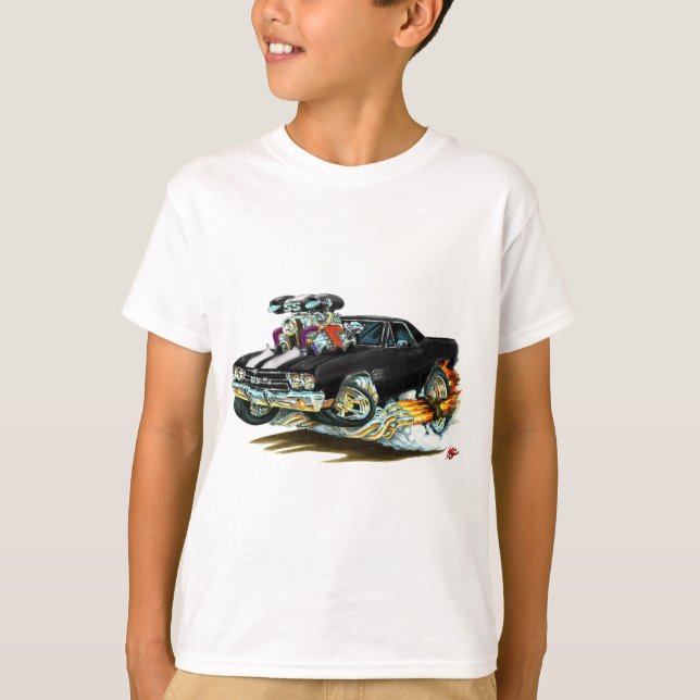 1970 El Camino Black-White Truck T-Shirt (Front)