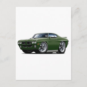 1970 GTO Dark Green Car Postcard