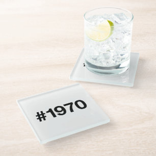 1970 Hashtag 55 Years Birthday Anniversary Glass Coaster