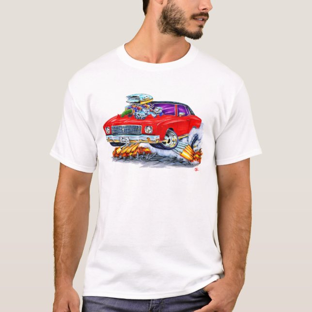 1970 Monte Carlo Red Car T-Shirt (Front)