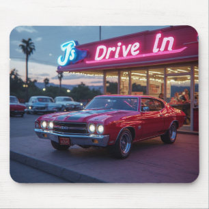 1970 Muscle Car Cranberry Red Mouse Pad
