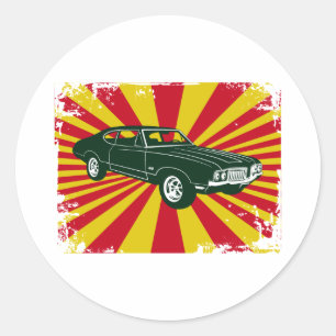 1970 Oldsmobile 442 Classic Round Sticker