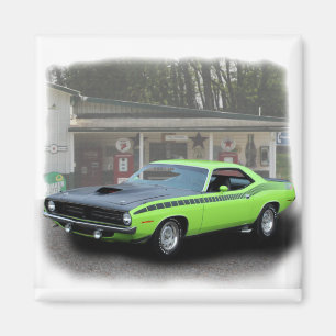 1970 Plymouth AAR Cuda in  filling statio series Magnet