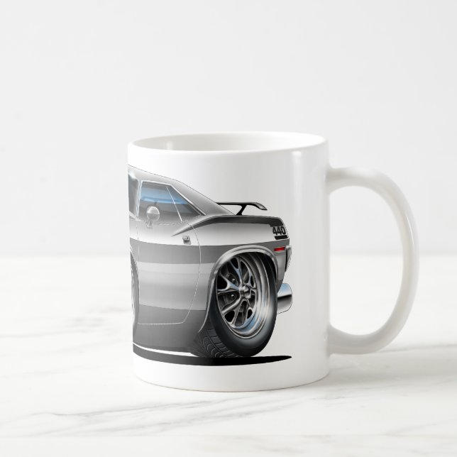 1970 Plymouth Cuda Grey Car Coffee Mug (Right)