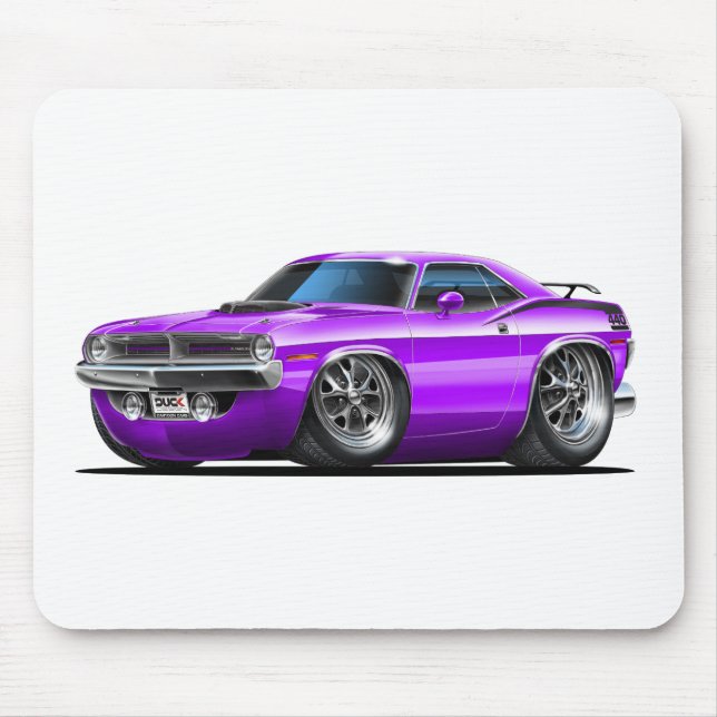 1970 Plymouth Cuda Purple Car Mouse Pad (Front)
