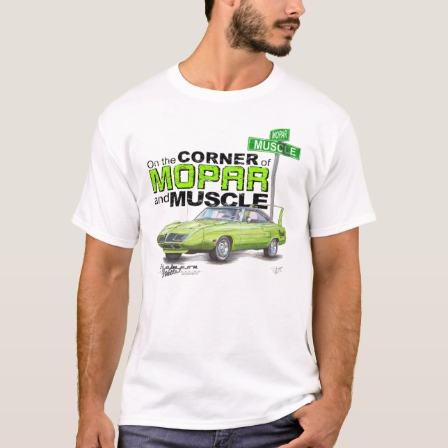 1970 Plymouth Superbird Corner of MOPAR and Muscle T-Shirt (Front)