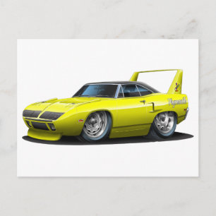 1970 Plymouth Superbird Yellow Car Postcard