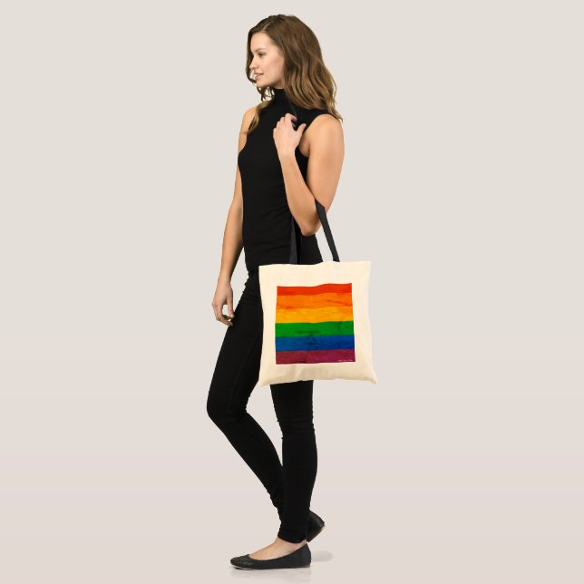 1970 Rainbow Stripes Tote Bag (Front (Model))