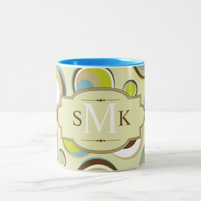 1970’s Retro Circle Pattern Print Coffee Mug Cup (Center)