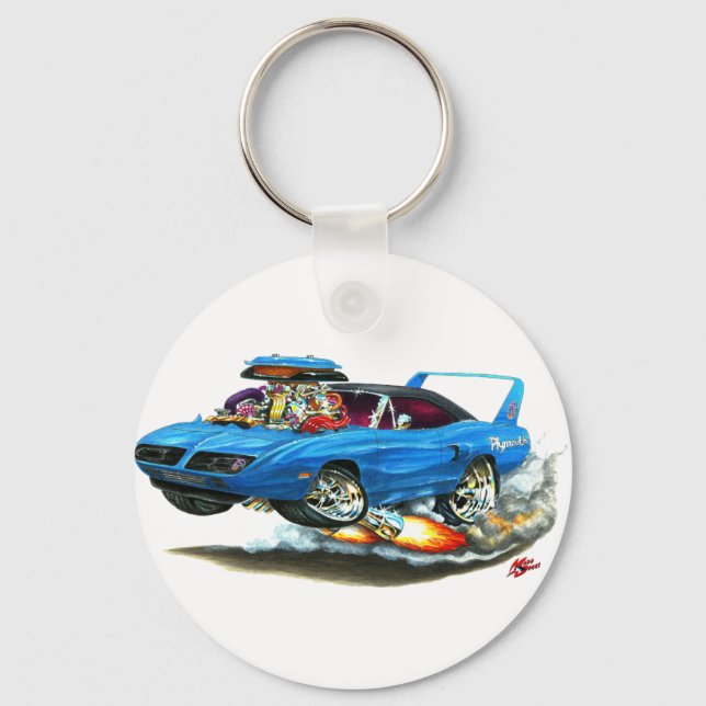 1970 Superbird Blue Car Key Ring (Front)
