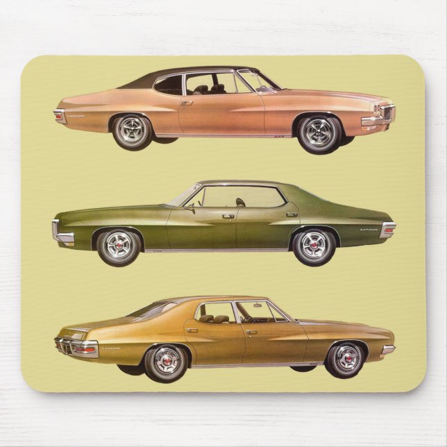 1970 three muscle cars mouse pad (Front)