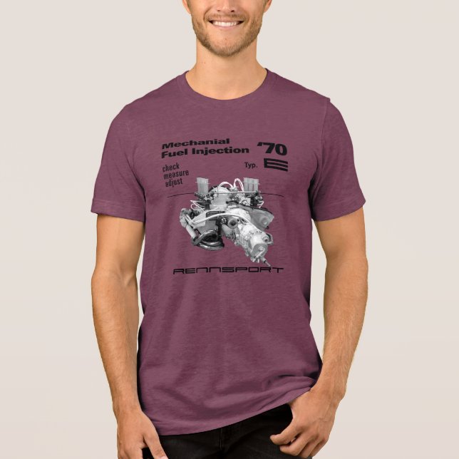 1970 TYP E 2,0L MFI Check, Measure, Adjust Tri-Blend Shirt (Front)