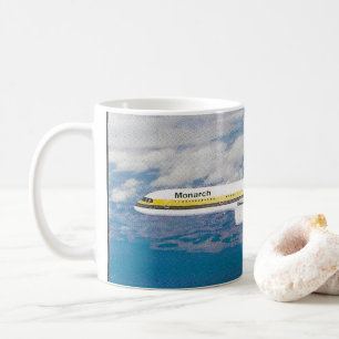1970 Vintage Monarch Airlines Boeing 720 Plane Mug