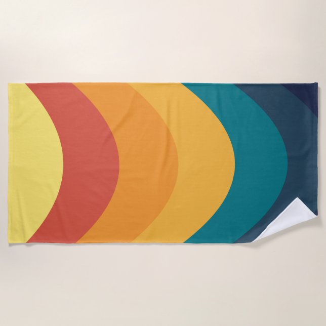 1970 warp curves up smooth beach towel (Front)