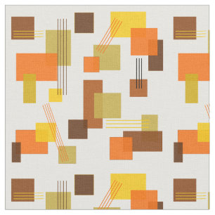 1970s Abstract Rectangles and Lines Fabric