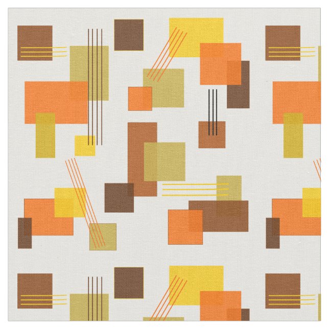 1970s Abstract Rectangles and Lines Fabric (Close Up)