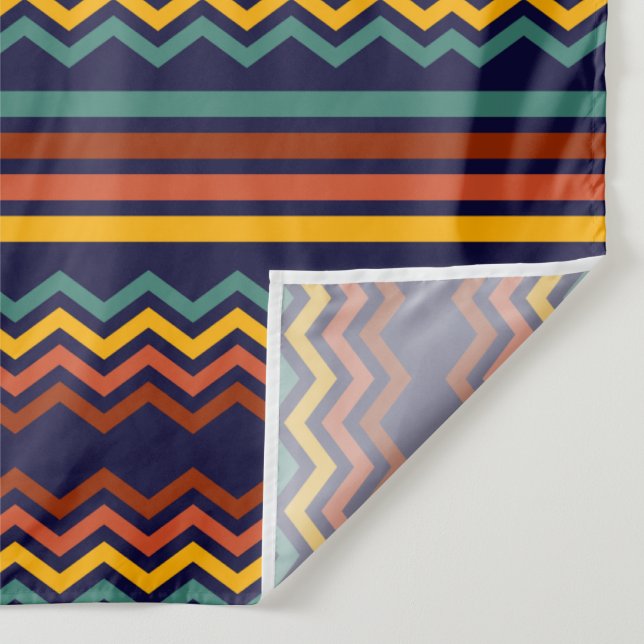 1970s Colourful Retro horizontal Stripes and zigza Tapestry (Detail)