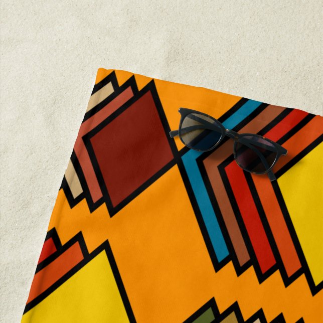 1970s Inspired Diamonds  Beach Towel (In Situ)