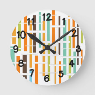 1970s Lines Round Clock
