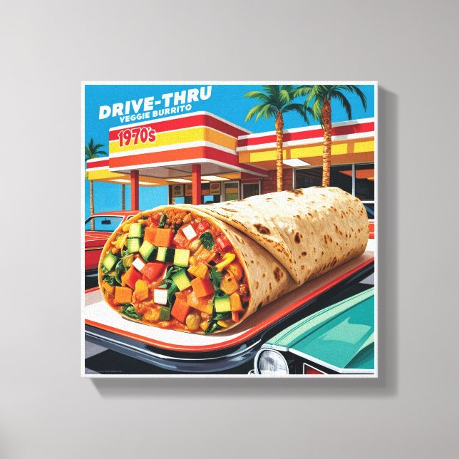 1970s Los Angeles Burrito Canvas Print (Front)