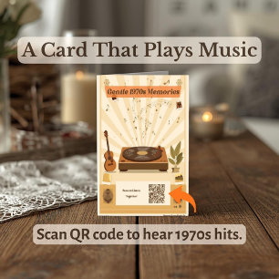 1970s Music Playlist Greeting Card Dementia