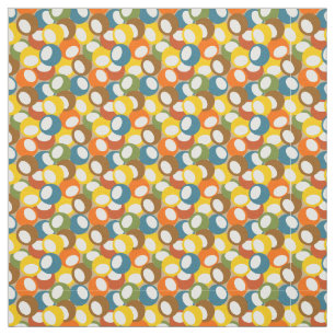 1970s Olive Circles Fabric