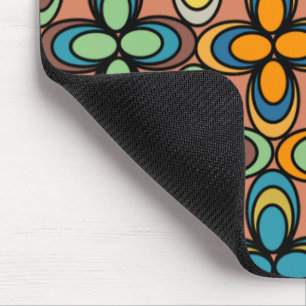 1970s Oval Flowers Mouse Pad