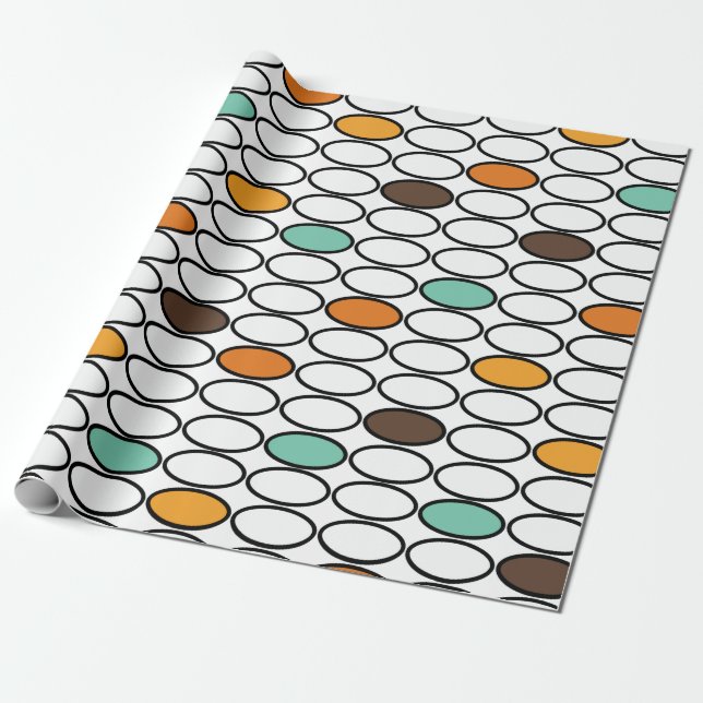 1970s Ovals  Wrapping Paper (Unrolled)