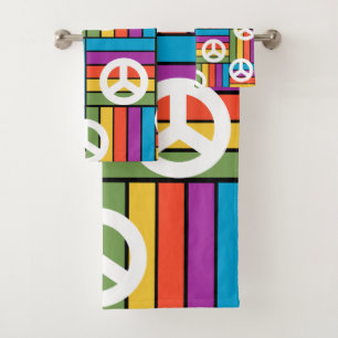 1970s Peace Bath Towel Set