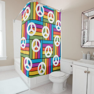 1970s Peace Shower Curtain