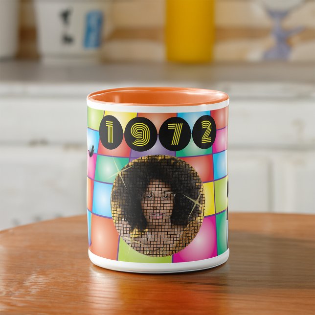 1970's Photo Disco Ball Funky Birthday Mug (Creator Uploaded)