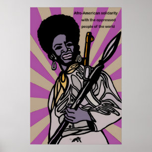 1970s Poster Black Panther Afro-American