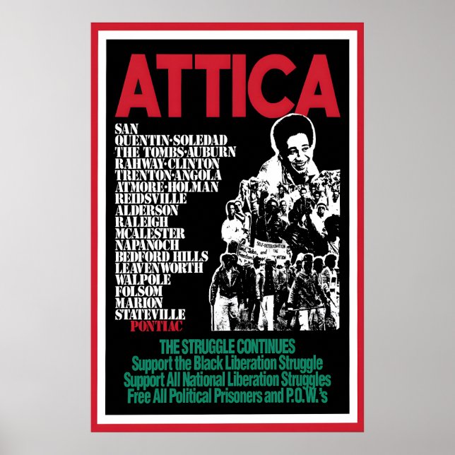 1970s  Poster -Black Panther- Attica Art Wall (Front)