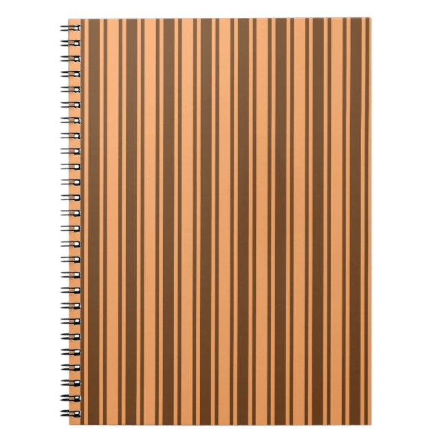 1970s retro brown candy stripes notebook (Front)