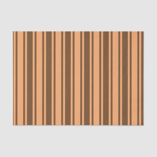 1970s retro brown candy stripes tissue paper (Front)
