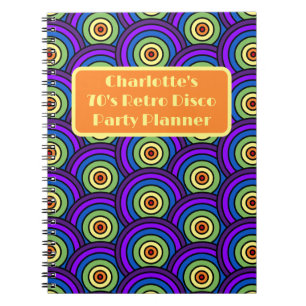 1970's Retro Disco Name Party Planner Notebook