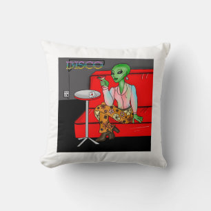 1970's Retro Extraterrestrial in Disco Lounge Cushion
