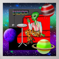 1970's Retro Extraterrestrial in Disco Lounge