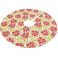 1970s Retro Funky Flower Pattern Red Orange Yellow