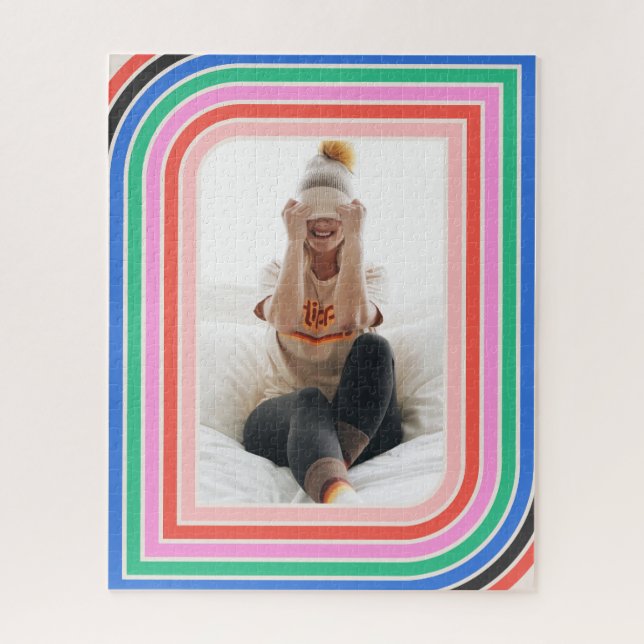 1970s Retro Stripe Customisable Photo Puzzle 16x20 (Vertical)