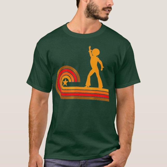 1970s Retro Style Disco Dancer Silhouette Disco T-Shirt (Front)
