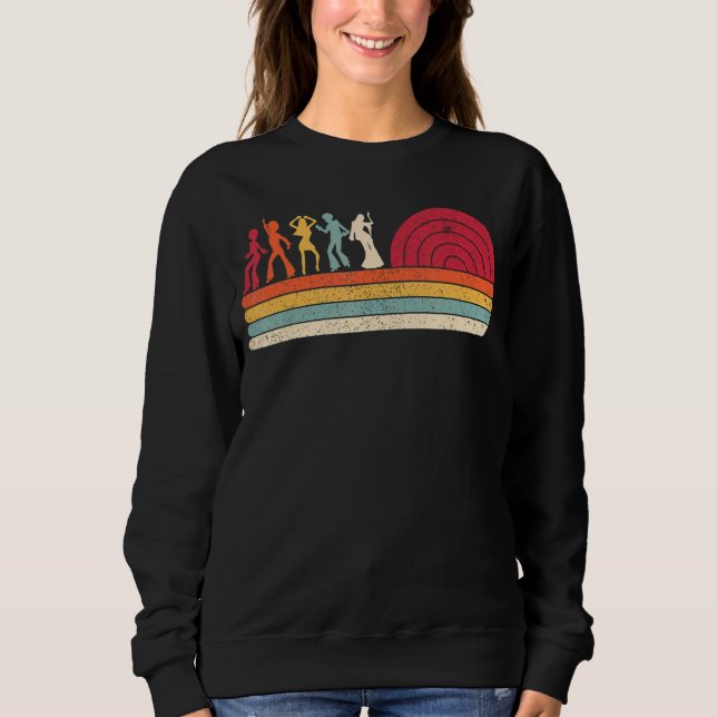 1970's Retro Style Disco Dancing 70s Themed Costum Sweatshirt (Front)